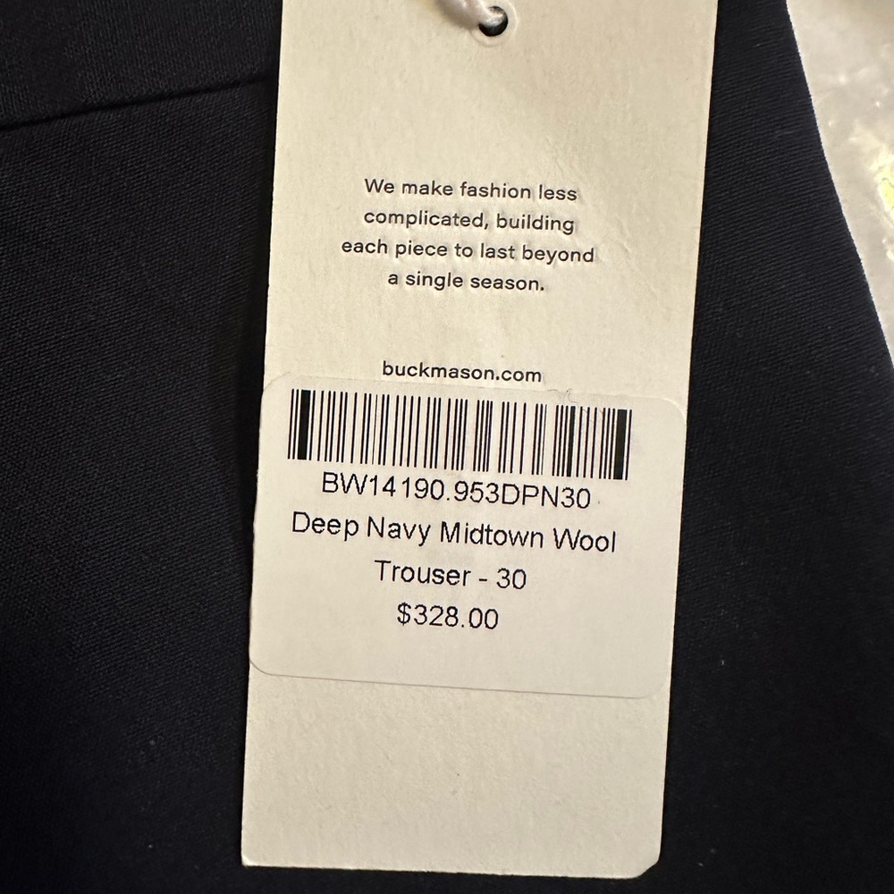 Buck Mason Navy Wool Trousers